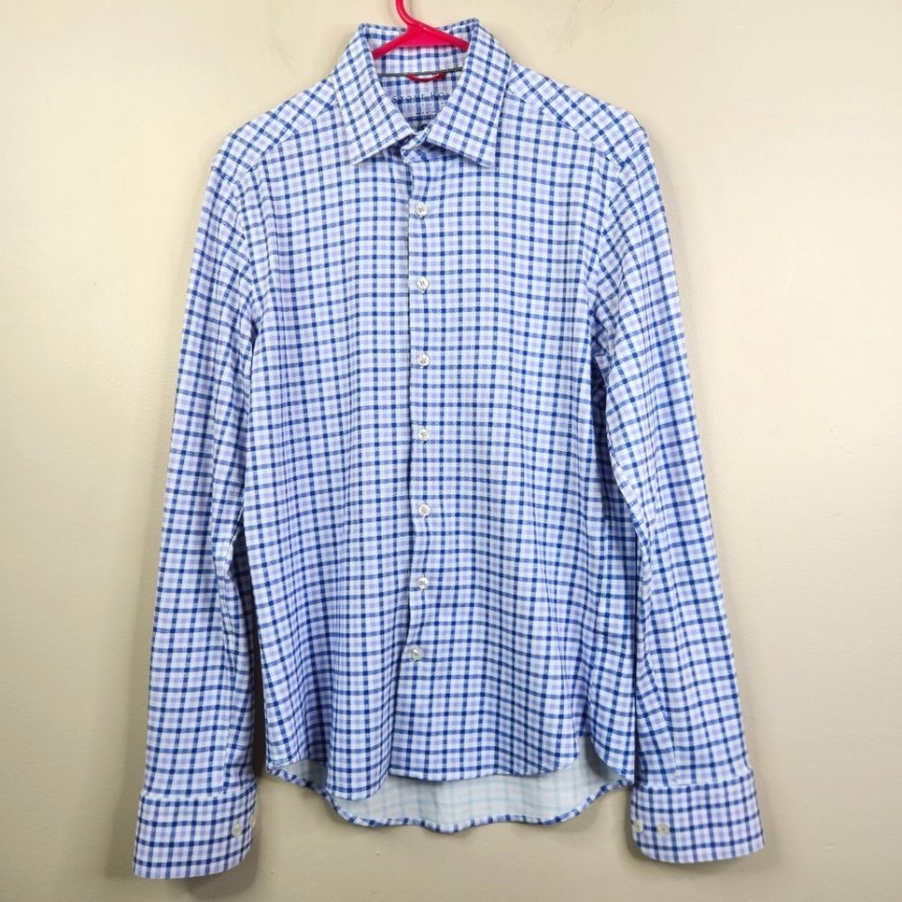 Stone Rose Hi-Tech Dresswear Mens Long Sleeve Gingham Print Button Down Small